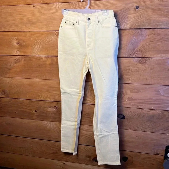 Newport News genealogy collection women’s jeans yellow 8 straight leg casual Y2K - Picture 1 of 8
